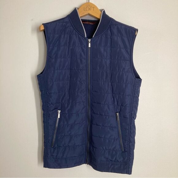 Zara Men's Medium Navy Quilted Vest - Picture 1 of 8